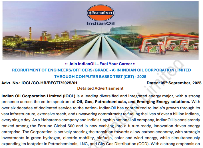 IOCL Engineer Bharti 2025